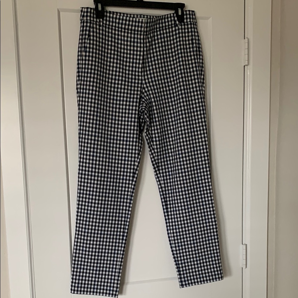 Tibi Black and White Dress Pants Slim Fit